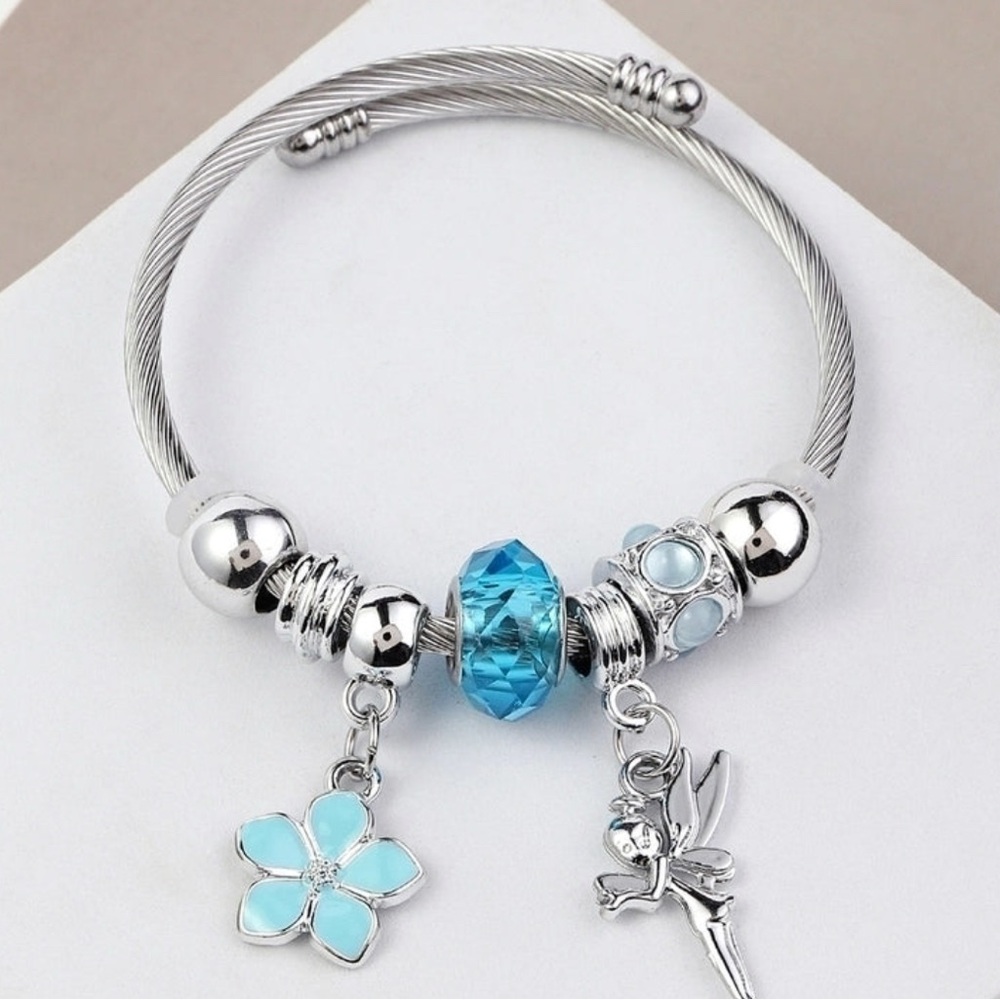 Silver and Blue Charm Bracelet